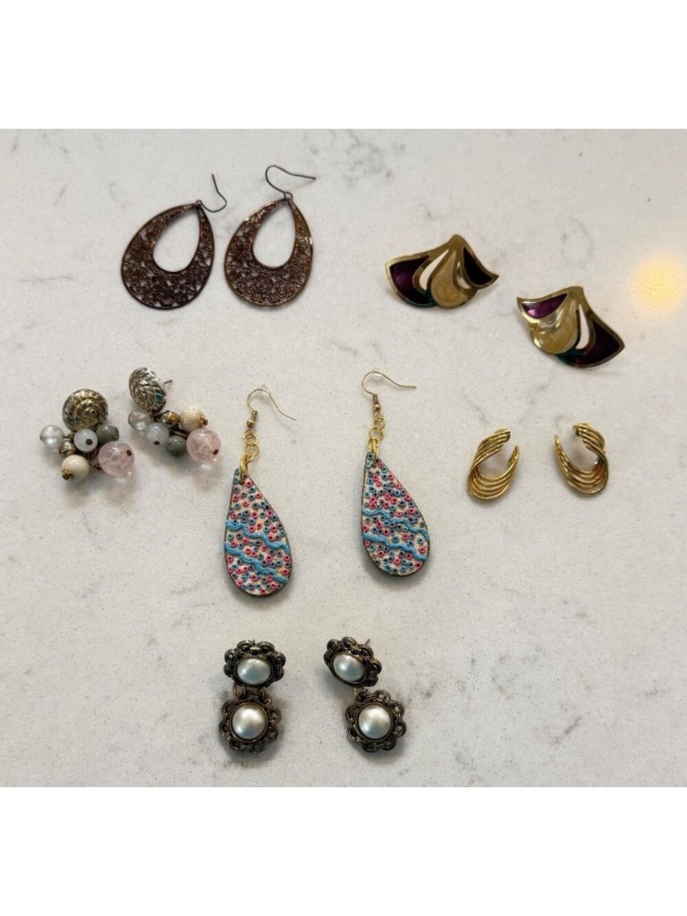 Mixed Earring Bundle – Boho, Vintage & Modern Styles (6-Pair Set)